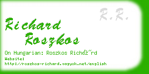 richard roszkos business card